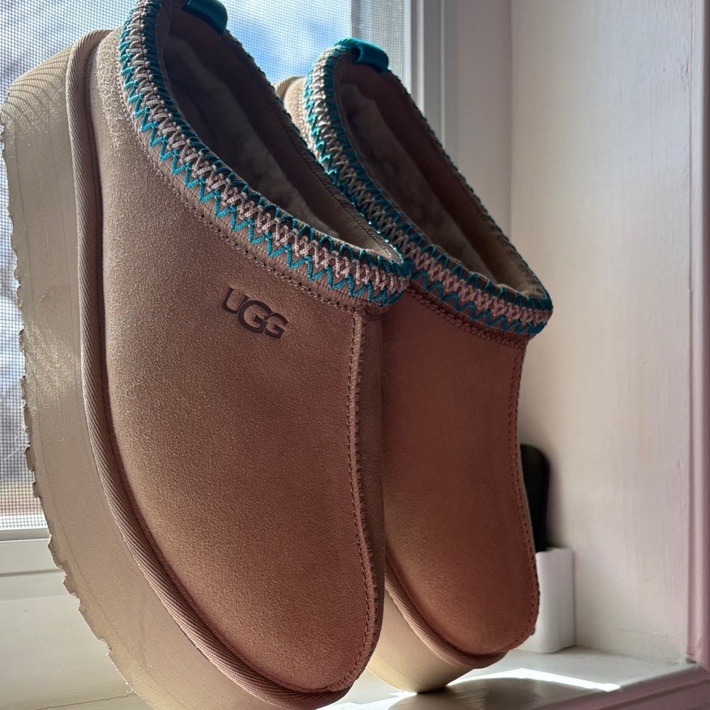 UGG Tazz II platform Chestnut with Teal Trim